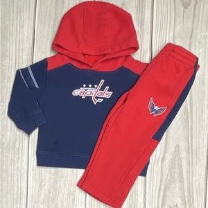 NHL Washington Capitals Youth Size 24 Months Sweatshirt & Sweatpants Red & Blue
